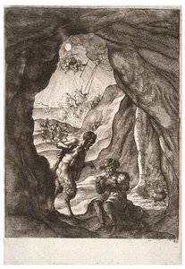 Il satiro e il viaggiatore (stato 2) da Wenceslaus Hollar